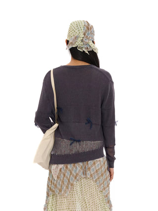 [Moromoro2] Floral Patchwork Bow Hat