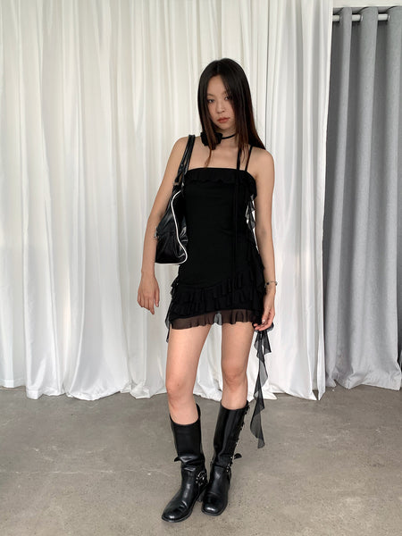 Irregular Mesh Short Dress