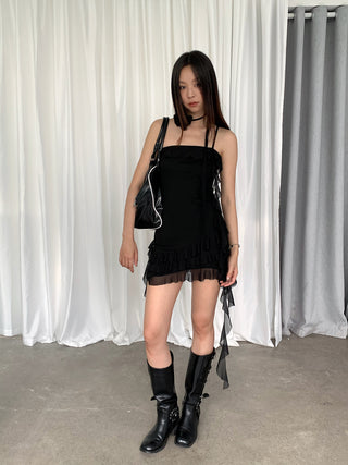 Irregular Mesh Short Dress