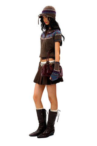 [Moromoro2] Faux Three-piece Pleated Skirt