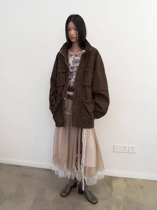 [NeverSeez] Pleated Mesh Skirt