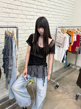[NeverSeez] Layered Lace T-shirt