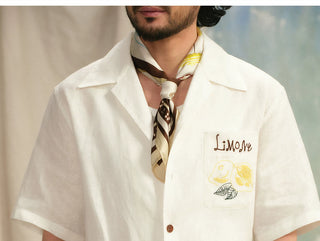 [CULTUM] Linen Cuban Collar Shirt