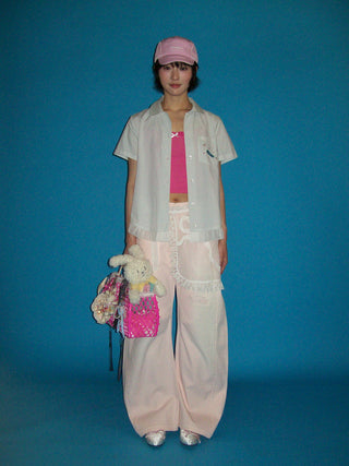 [moromoro2] Plaid Rhinestone Lace Shirt/Skirt  Cover