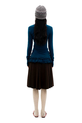 [Moromoro2] Double-layer Lace Hem T-shirt