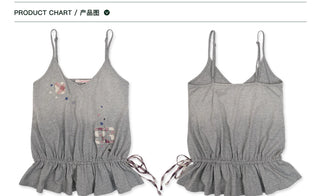 [Moromoro2] Rabbit Applique Stone Wash  Camisole