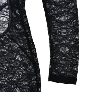 High neck long sleeve lace backless jumpsuit