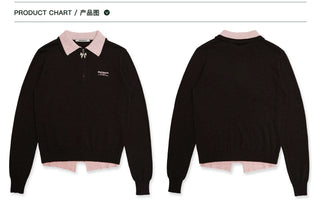 [Moromoro2] Faux Two-piece Polo Sweater