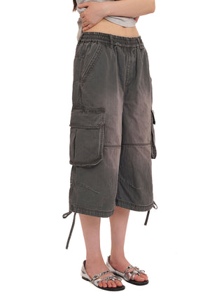 [MOROMORO] Washed Twill Cargo Pants