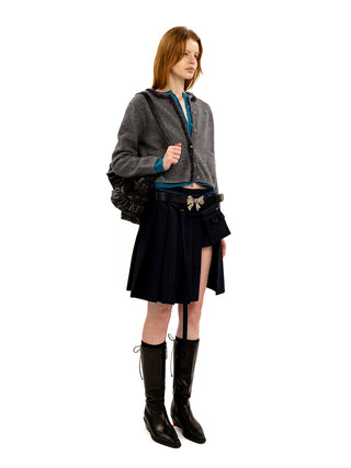 [moromoro2] Faux Two-piece Knitted Cardigan