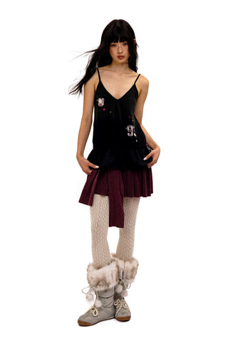 [Moromoro2] Rabbit Applique Stone Wash  Camisole