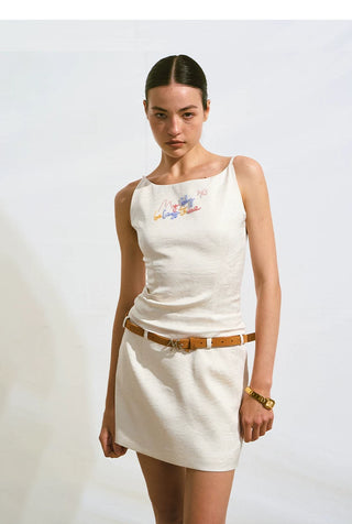 [NOTAWEAR] Faux Two-piece Beaded Sling  Dress