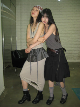 [NeverSeez] A-line Utility Skirt