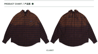 [Moromoro2] Plaid Gradient Cotton Shirt