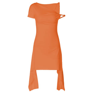 Off shoulder solid ruffle mini dress