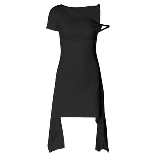 Off shoulder solid ruffle mini dress
