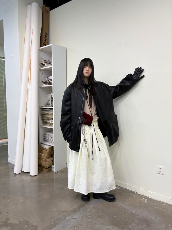 [NeverSeez] Jacquard Voluminous Skirt