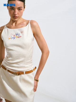 [NOTAWEAR] Faux Two-piece Beaded Sling  Dress