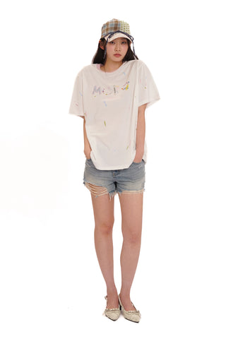 [moromoro2] Distressed Denim Shorts