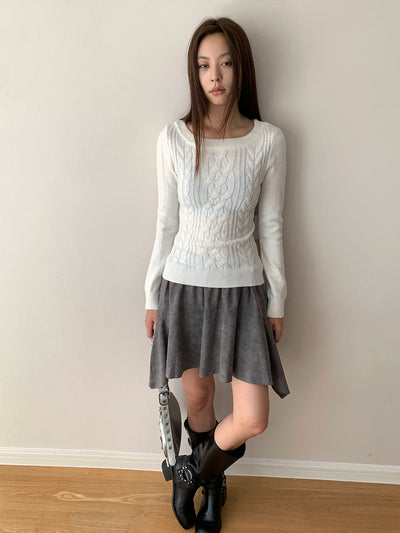 Long-Sleeve Cable knitted Sweater
