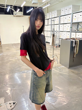 [NeverSeez] Lyocell-Wool Solid T-Shirt