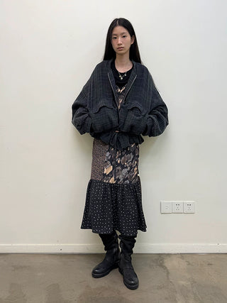 [NeverSeez] Crescent Dot Patchwork Sling Dress