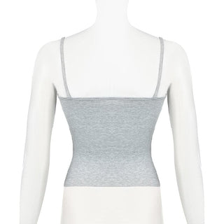 Hollow out backless solid cami cut out top