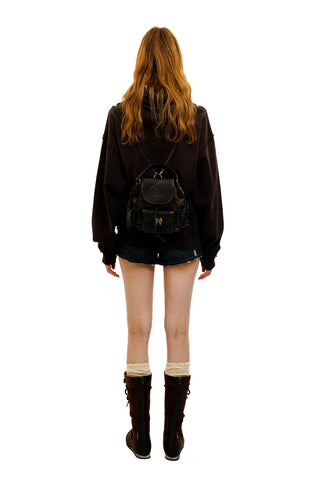 [Moromoro2] Embroidered Floral Hooded  Sweatshirt