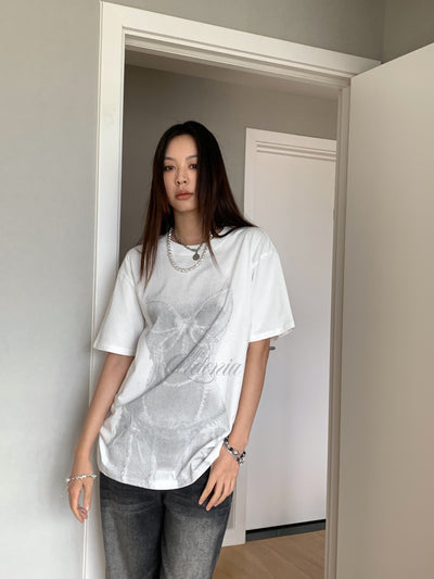 graphic print loose short-sleeve t-shirt