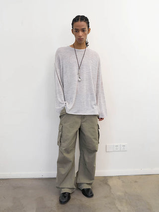 [NeverSeez] Linen Blend Knit Top