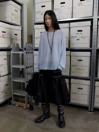 [NEVERSEEZ] Flap Pocket Workwear Skirt