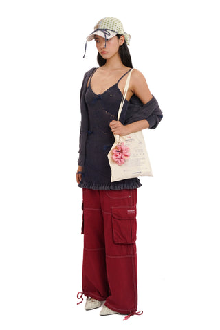 [Moromoro2] Floral Patchwork Bow Hat