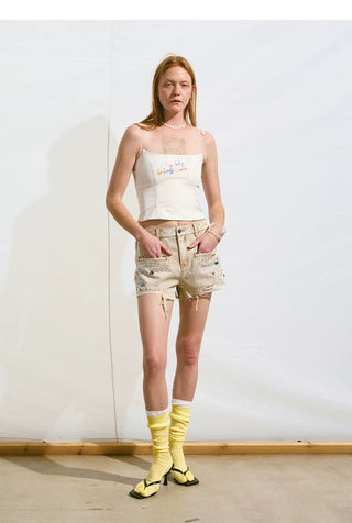 [NOTAWEAR] Rhinestone Denim Shorts