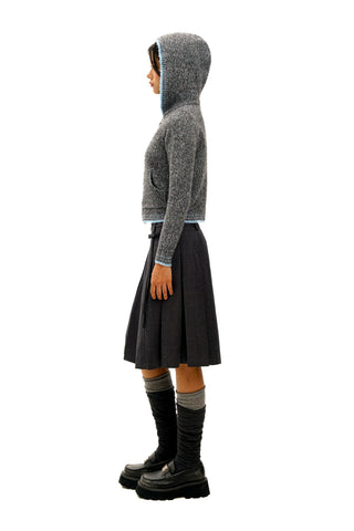 [Moromoro2] Bow Zip Hooded Cardigan