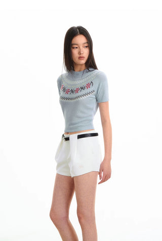 [NOTAWEAR] Fair Isle Knit T-Shirt