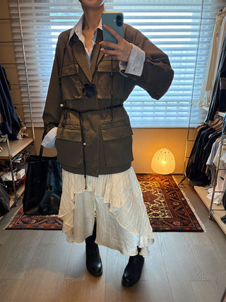 [NeverSeez] Washed Lapel Workwear Jacket