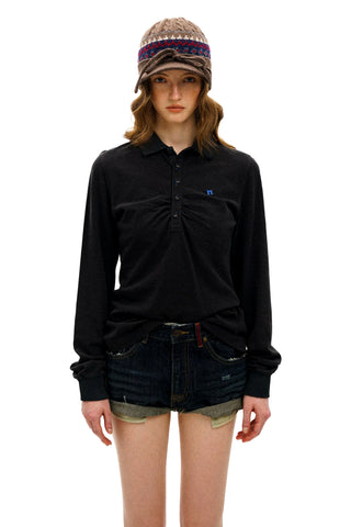 [Moromoro2] Embroidered Polo Top