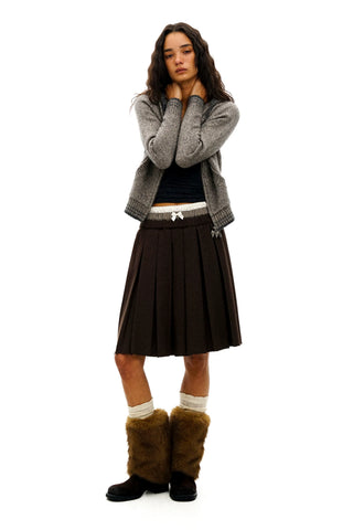 [Moromoro2] Bow Zip Hooded Cardigan