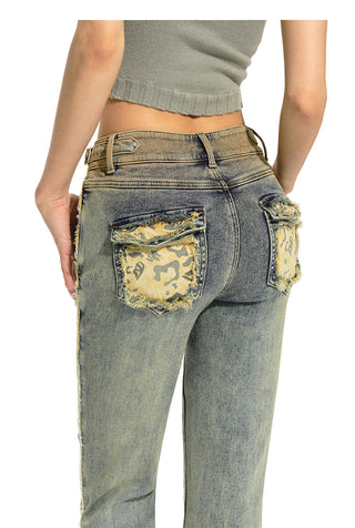 [NAWS] Vintage Washed Lace-Up Stretch Bootcut Pants