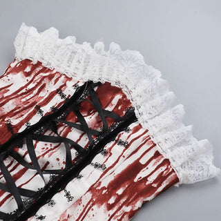 Sweetheart neck contrast lace up cami top