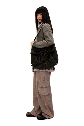 [Moromoro2] Bow Zip Hooded Cardigan