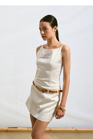 [NOTAWEAR] Faux Two-piece Beaded Sling  Dress