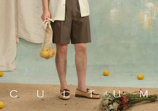 [CULTUM] Drawstring Pleated Shorts
