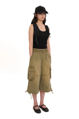 [MOROMORO] Washed Twill Cargo Pants