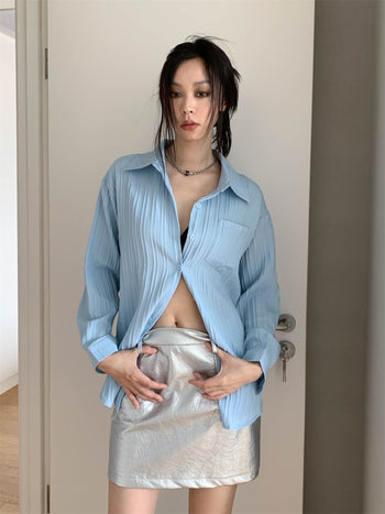 Casual Texture Long-Sleeve Shirt
