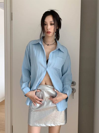 Casual Texture Long-Sleeve Shirt