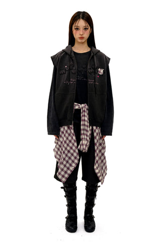 [Moromoro2] Rabbit Applique Hooded Vest