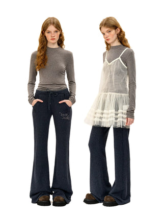 [Moromoro2] Lyocell Blend Crew Neck Long Sleeve  Tee