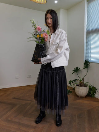 [NeverSeez] Pleated Mesh Skirt