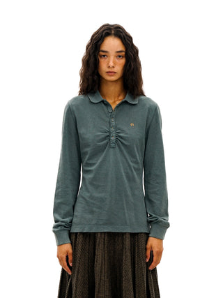 [Moromoro2] Embroidered Polo Top